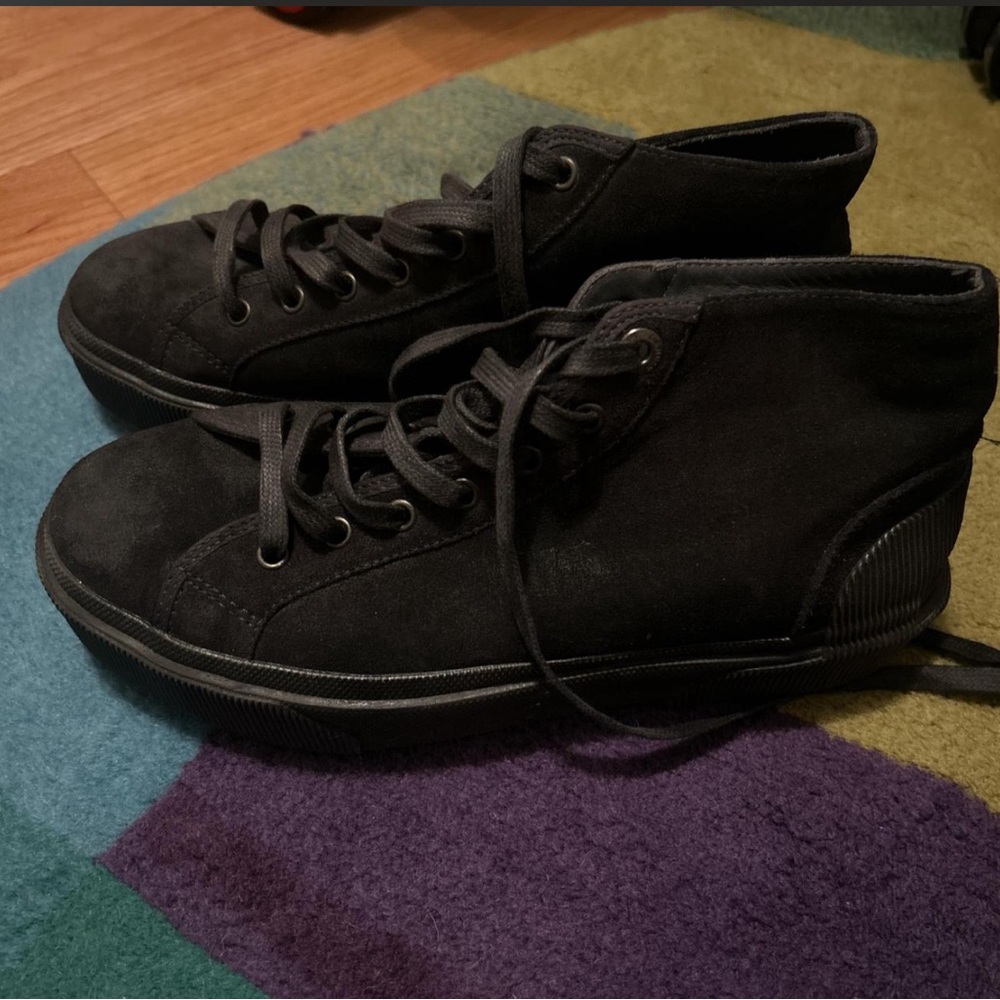 Lanvin Black Suede High-Top Sneakers